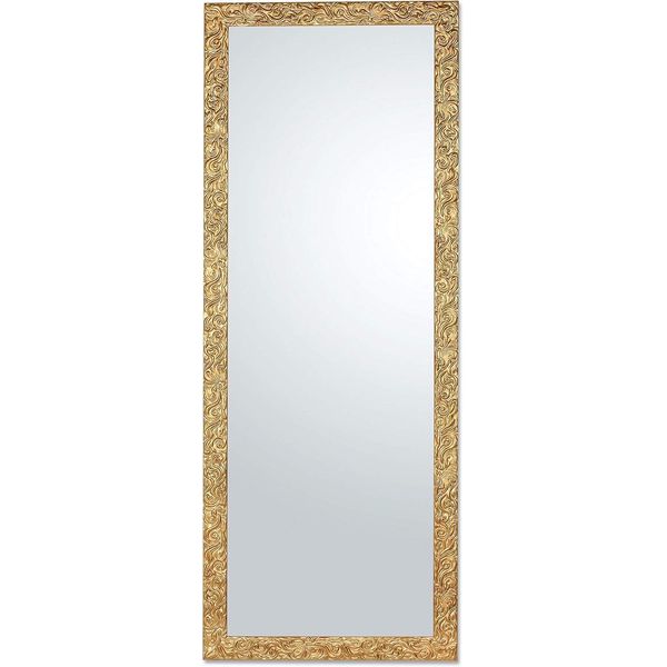 Mo.Wa Specchio Specchio Da Parete Specchio Inclinato 55X145 Cornice Classica Specchio A Figura Intera Oro Antico Specchio Per Armadio Specchio Inclinato Specchio Per Corridoio Con Cornice In Legno Massiccio-image