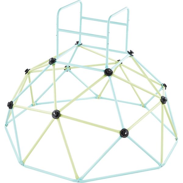 Succebuy Telaio Geometrico Per Arrampicata Per Bambini (183 Cm) Largo, Caricabile Fino A 270 Kg, Adatto Per Bambini Da 3 A 10 Anni, Gioco Da Giardino E Parco Giochi In Blu E Verde-image