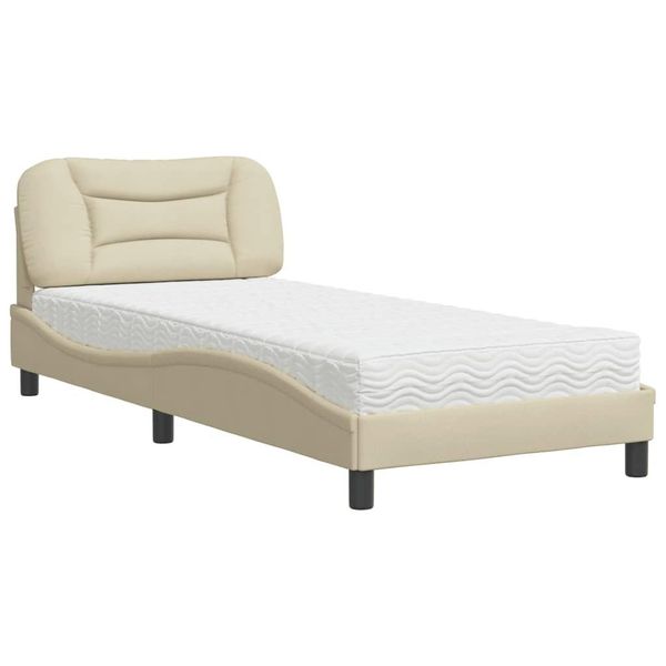 Syfax™ Letto Con Materasso Hvar Crema 90X190 Cm In Tessuto-image