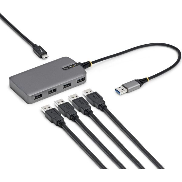 Startech.Com 5G4AC-USB-A-HUB, Usb 3.2 Gen 1 (3.1 Gen 1) Tipo-A, Usb 3.2 Gen 1 (3.1 Gen 1) Tipo-A, Usb Tipo-C, 5000 Mbit/S, Grigio, In Plastica, 0,3 M-image
