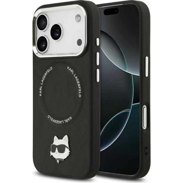 Custodia Karl Lagerfeld Per Iphone 17 Pro Compatibile Con Magsafe KLHMP17LPSMLRCHK (Pu Choupette Pin) Nero-image