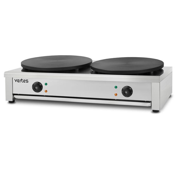 Vertes Crepes Maker Piastra Per Crepes Crepiera Elettrica In Acciaio Inox Con Piastra 2X 40Cm 2X 3000W, Temperatura Variabile In Continuo Da 50-300°C-image