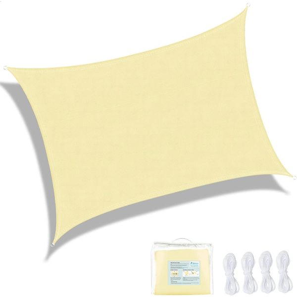 Vela Parasole Ankuka 4X6M Beige Impermeabile 98% Uv Giardino Terrazza-image