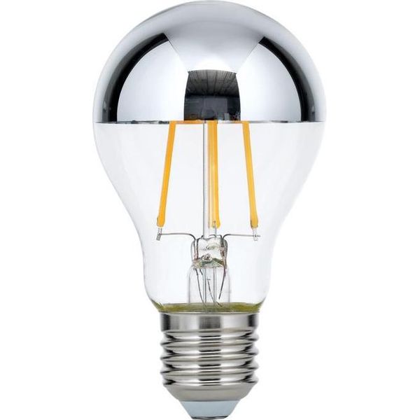 Lampadina Led E27 Lampada 8W 2700K 730 Lumen Forma Di Lampadina, Argento, Trasparente, Bianco Caldo, Dimmerabile-image