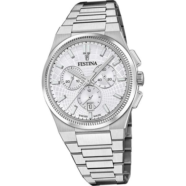 Festina Orologio Da Polso Swiss Made Da Uomo In Acciaio Inossidabile Argento D2UF20059/1-image