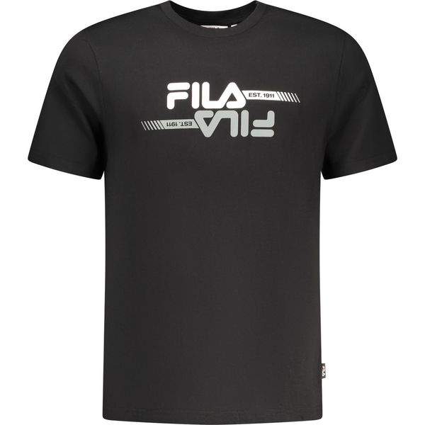 T-Shirt Da Uomo A Maniche Corte Nera In Cotonelogico - Vestibilità Regolare-image