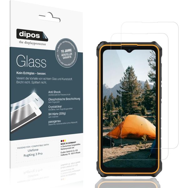 2X Pellicola Protettiva Per Ulefone Rugking 3 Pro Protezione Vetro Flessibile 9H Dipos-image