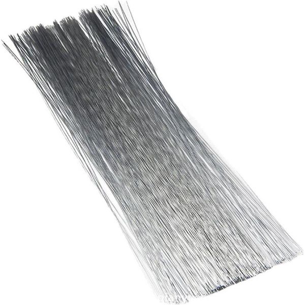 Inf Filo Metallico Argentato Per Fiori - 40 Cm, 100 Pezzi - Ideale Per Composizioni Floreali Fai Da Te E Artigianato-image