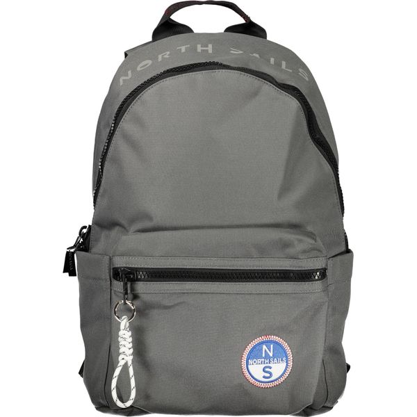 Zaino Da Uomo Grigio Moderno Con Scomparto Per Laptop E Dettagli A Contrasto-image