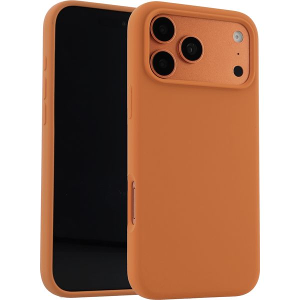 Custodia Per Iphone 17 Pro Max - Silicone - Accezz Soft Case/Backcover - Arancione-image
