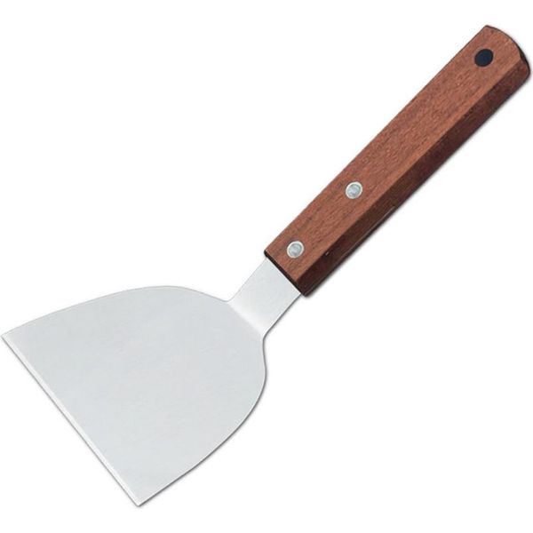 Inf Spatola Per Hamburger In Acciaio Inox Con Manico In Legno - Bbq & Griglia S-image