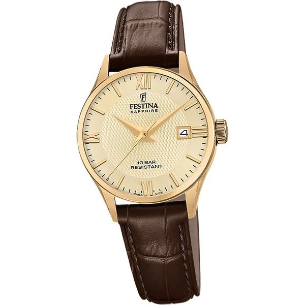 Festina Orologio Da Donna Orologio Da Polso Swiss Pelle Marrone D2UF20011/6-image