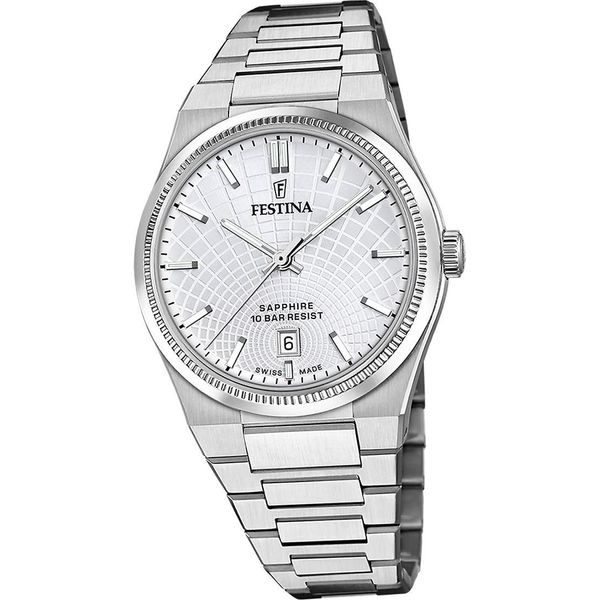 Festina Orologio Da Polso Swiss Made Da Uomo In Acciaio Inossidabile Argento D2UF20051/1-image