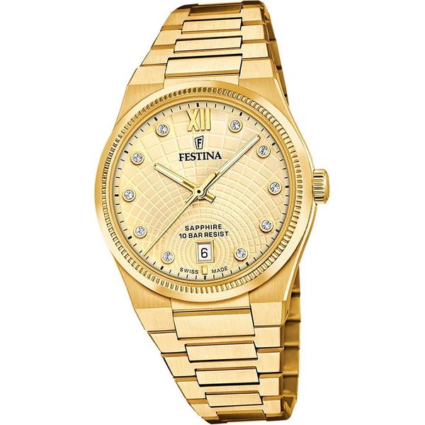 Festina Orologio Da Donna Orologio Da Polso Swiss Acciaio Inossidabile Oro D2UF20058/2-image