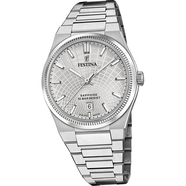 Festina Orologio Da Polso Swiss Made Da Uomo In Acciaio Inossidabile Argento D2UF20051/2-image