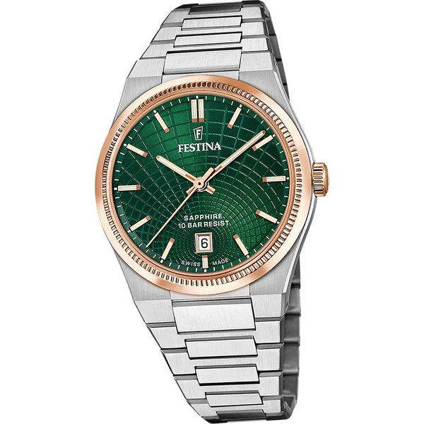 Festina Orologio Da Polso Swiss Made Da Uomo In Acciaio Inox Argento D2UF20065/3-image