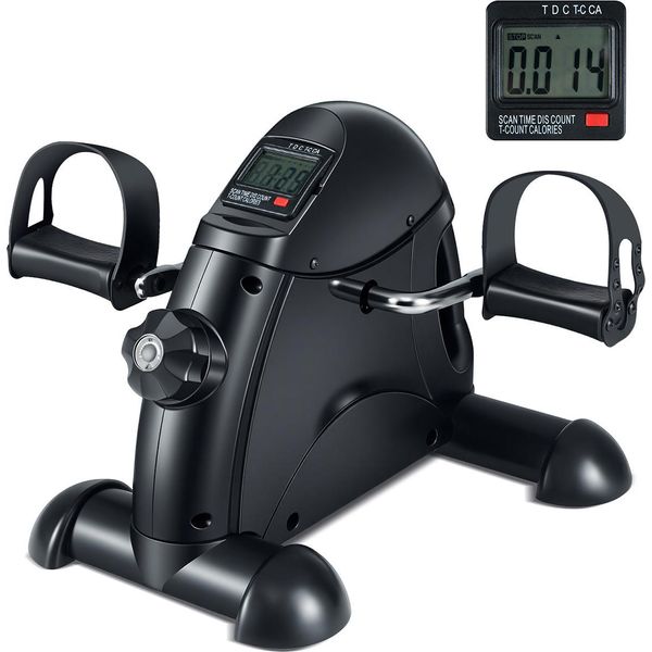 Cyclette A Pedali Per Anziani Costway, Cyclette Per Braccia E Gambe Sotto La Scrivania, Cyclette Con Supporto Regolabile E Display Lcd, Mini Bike-image