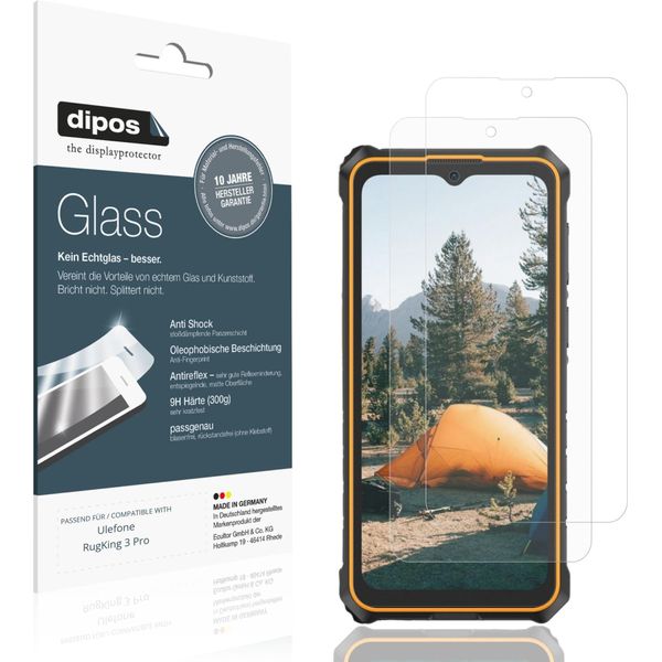 2X Pellicola Protettiva Per Ulefone Rugking 3 Pro Protezione Opaco Vetro Flessibile 9H Dipos-image