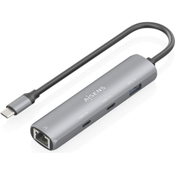 Aisens ASUC-4P040-GR, Cavo, Usb 3.2 Gen 1 (3.1 Gen 1) Type-C, 10,100,1000 Mbps, Ieee 802.3, Ieee 802.3Ab, Ieee 802.3U, ŠEdá, Usb-image