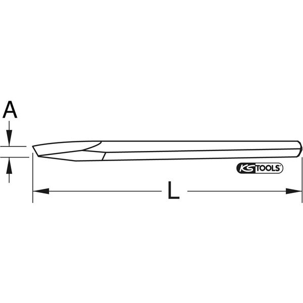 Ks Tools Scalpello A Croce Bronzeplus, Codolo Esagonale Da 250 Mm-image