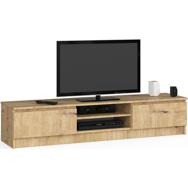 Tv-Stativ Ek Artisan 160 Cm Colore Rovere Alta Qualità Mobile Tv Con 2 Ante-image