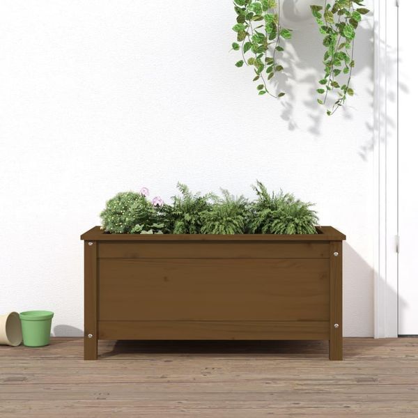 Vidaxl Fioriera Marrone Miele 82,5X40X39 Cm In Legno Di Pino Massiccio-image