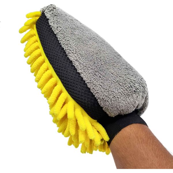 Spugna Per La Pulizia Dell'auto - Spugna Per Auto - Guanto Di Lavaggio - Guanto Di Spugna Per La Pulizia - Giallo-image