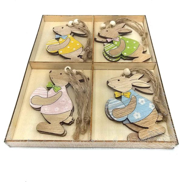 Pasqua - Coniglietto Pasquale - Da Appendere - Set Di 8 Pezzi In Diversi Colori - Coniglietti Decorativi-image