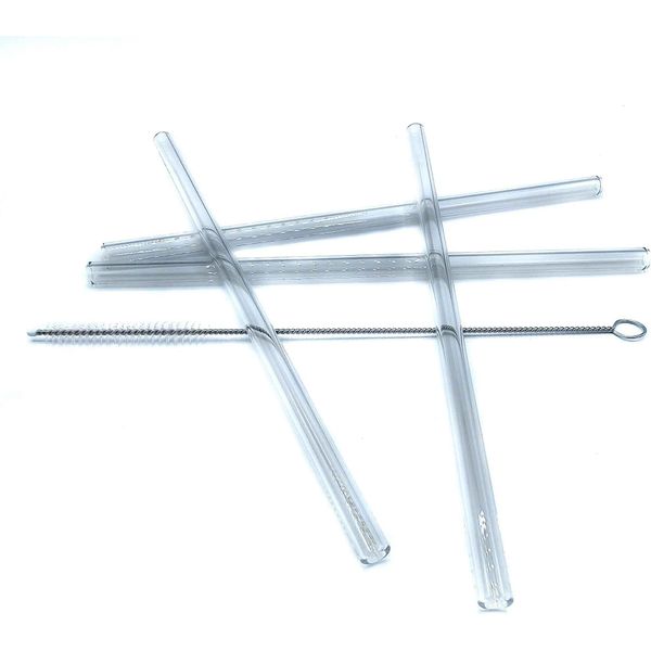 Cannucce In Metallo/Acciaio Inossidabile | Multicolore | Cannucce In Metallo | Cocktail | Bevande | Ecologico E Sostenibile | Set Di 4 Cannucce + Spazzola Per La Pulizia-image