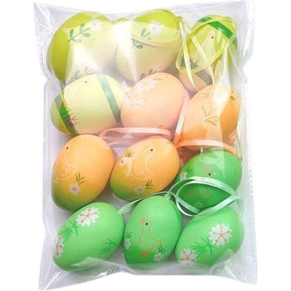 Pasqua - Pasqua - Coniglietto Pasquale - Appeso - Set Di 10 In Diversi Colori - Uova Di Pasqua Di Paperella-image