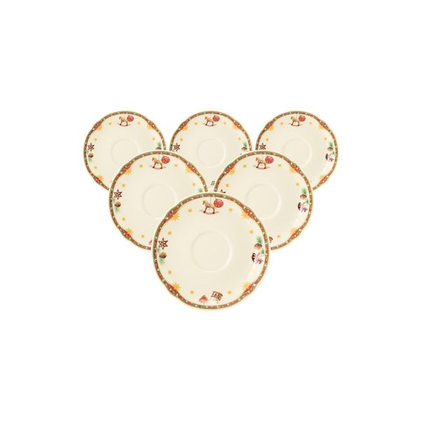 Seltmann Weiden Teeuntertassen Marieluise Weihnachtsnostalgie ø 13 Cm 6Er Set-image