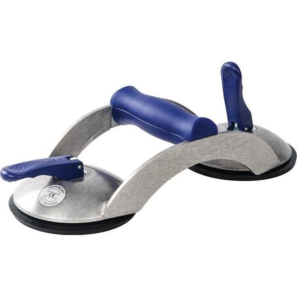 Sollevatore A Ventosa Linea Blu Portata 70Kg Testa-Ø 120Mm 2 Teste Alluminio Veribor-image