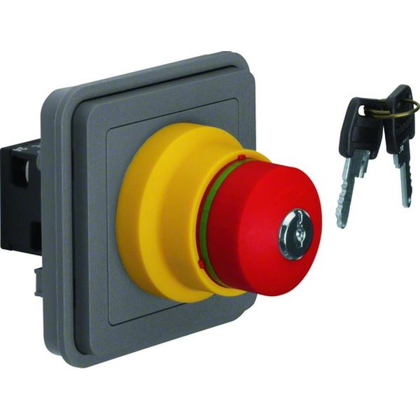 Berker 44713515 Inserto Per Pulsante E-STOP, Contatto Nc + No Montato In Superficie/Up Grigio, Opaco Berker W.1-image