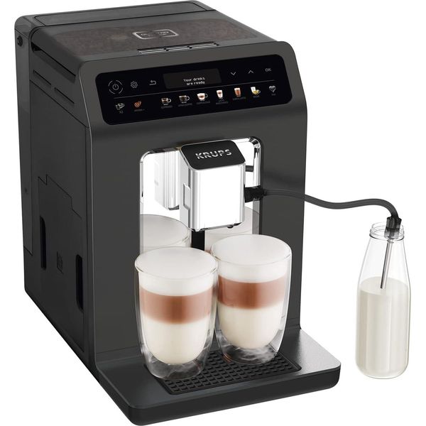 Krups Ea 895N Evidence One Doppio Cappuccino, Macchina Da Caffè Completamente Automatica Meteor Graphite-image