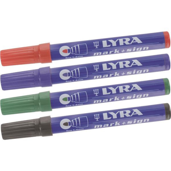 Marcatore Permanente Lyra 112 Larghezza Linea 1-4 Mm Blu Punta Tonda-image