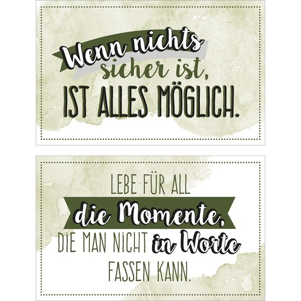 Gilde Schild, Rechteckig, "Momente"", Spruch, Metall, GrüN, Ve 6, 2 StüCk Wie Abgebildet,, B. 30 Cm, H. 19 Cm 68400"-image