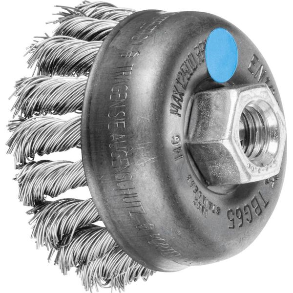 Pferd Tools Spazzola A Tazza Annodata Tbg Ø 65 Mm M14 Filo Di Acciaio Inox Ø 0,50 Mm Smerigliatrice Angolare (1)-image