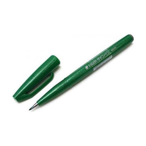 Pentel® SES15C-D Penna Con Punta In Fibra Sign Pen Brush - Punta A Pennello, Verde-image