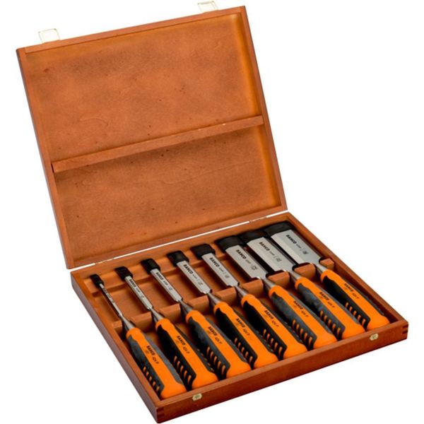 Set Di Scalpelli Bahco 6.10.12.16.18.25.32.36 Mm In Scatola Di Legno-image