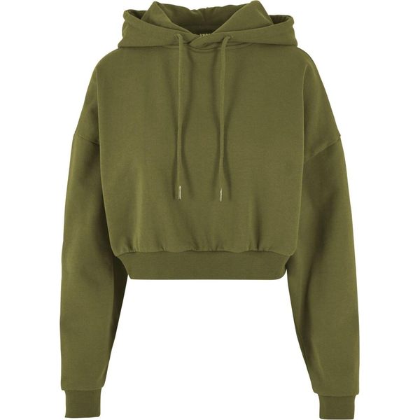 DáMská Mikina Urban Classics Ladies Cropped Heavy Hoody Summerolive - L-image