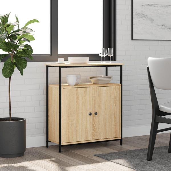 Vidaxl Credenza Rovere Sonoma 70X30X80 Cm Materiale A Base Di Legno-image