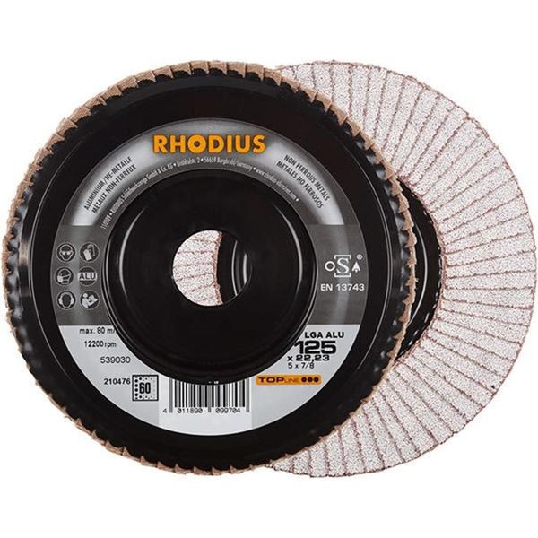 Rhodius 210476 Lga Alu Flap Disc Diameter 125 Mm Bore Diameter 22.23 Mm Non-Ferrous Metal 1 Pc(S)-image