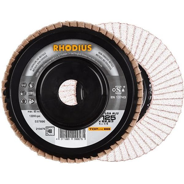 Rhodius 210475 Lga Alu Flap Disc Diameter 125 Mm Bore Diameter 22.23 Mm Non-Ferrous Metal 1 Pc(S)-image
