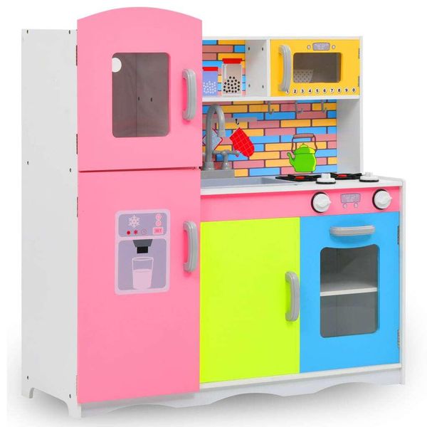 Vidaxl Cucina Da Gioco Per Bambini Mdf 80 X 30 X 85 Cm Multicolore-image