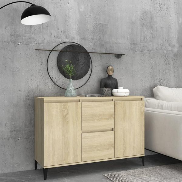 Vidaxl Credenza Rovere Sonoma 102X35X70 Cm Materiale A Base Di Legno-image