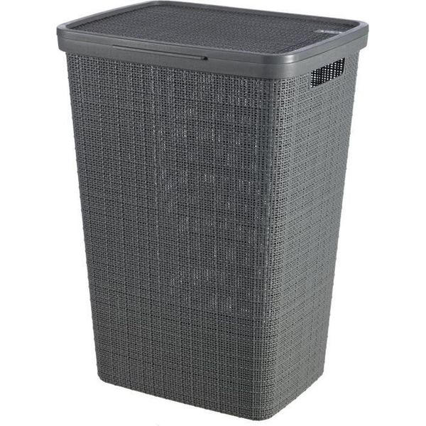 Cesto Curver Jute, 58 Litri, Grigio, 34X43X60 Cm, Per Biancheria-image