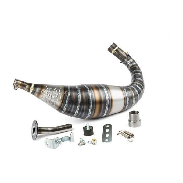 Sistema Di Scarico Stage6 R/T 90 - 100Cc Cnc Per Minarelli AM6 - Colore: Nero / Rosso, Colore:Nero-image