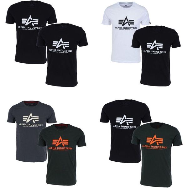 Alpha Industries Basic T 2 Pack T-Shirt Doppia Da Uomo, Taglia:S, Colore:03 Nero-image