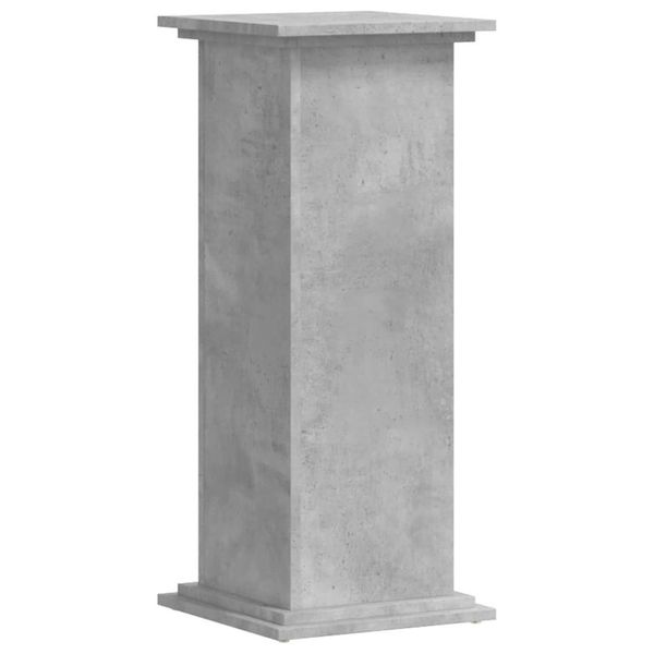 Vidaxl Supporto Per Piante Grigio Cemento 33X33X80 Cm Materiale A Base Di Legno-image