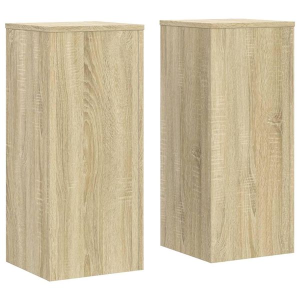 Vidaxl Supporto Per Piante 2 Pezzi Rovere Sonoma 30X30X70 Cm Materiale A Base Di Legno-image